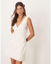 Glamorous - – minikleid mit kirschprint und v-ausschnitt - Lyst