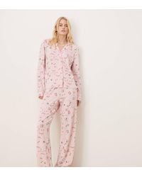 ASOS - Asos Design Tall Super Soft Long Sleeve Shirt & Trouser Pyjama Set With Contrast Piping - Lyst