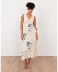 Maya - Twist Front Embellished Tiered Midaxi Dress - Lyst