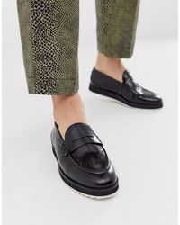 House Of Hounds Bowie - Leren hoogglanzende Loafers In Zwart