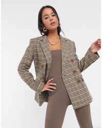 & Other Stories – Karierter, zweireihiger Blazer - Grau