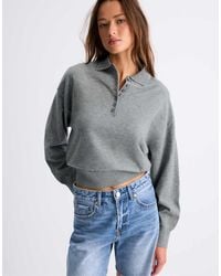 Stradivarius - Polo Collar Knit Sweater - Lyst