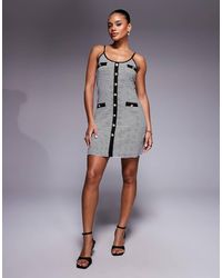 River Island - Gestreepte Mini Jurk Met Knopen - Lyst