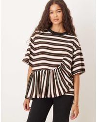 ASOS - Boxy Tee With Asymmetric Peplum Hem - Lyst