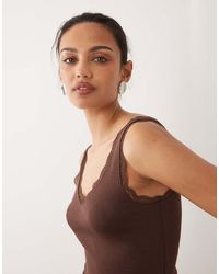 New Look - Lace Trim Vest - Lyst