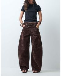 ASOS - Wrap Waist Flocked Barrel Leg Jean - Lyst