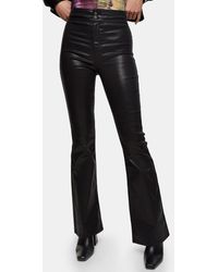 TOPSHOP Stretch Flare Jean - Black