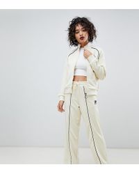 Fila Tracksuit Bottoms With Contrast Piping In Rib Knit Co-ord - White
