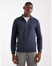 New Look - 1/4 Zip Polo Sweatshirt - Lyst