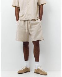 Pull&Bear - – shorts aus leinenmix - Lyst