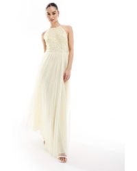 Maya - Embellished Halter Neck Maxi Bridesmaid Dress - Lyst