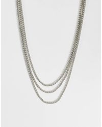 ASOS - Collier à plusieurs rangs avec fermoir à bascule et pierre en strass finition e - Lyst