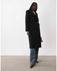 Mango - Wool Mix Double Breasted Statement Tailored Coat - Lyst