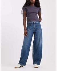 Vero Moda - Zelda High Rise Barrel Leg Jeans With Pocket Detail - Lyst