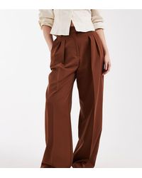 ASOS - Petite Tailored Wide Leg Trousers With Pleat Detail - Lyst