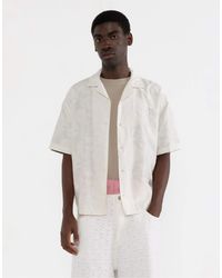 Pull&Bear - Chemise en jacquard à manches courtes - cassé - Lyst