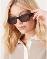 ASOS - – mittelgroße sonnenbrille mit eckigem, breitem gestell - Lyst