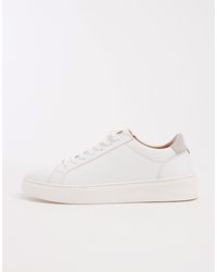 ASOS - Baskets à lacets en cuir à encoche au talon - et gris - Lyst