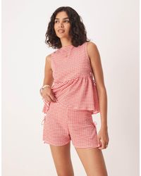ASOS - – shorts mit -weißem vichy-karos und bindedetail, kombiteil - Lyst