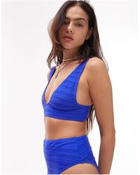 TOPSHOP - Mix And Match Textured Plunge Cami Bikini Top - Lyst