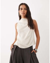 ASOS - Satin Draped Scarf Detail Top - Lyst
