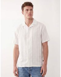 Jack & Jones - Premium Linen Blend Short Sleeve Shirt With Green Stripes - Lyst