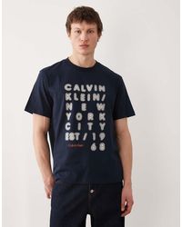 Calvin Klein - Centre Front Graphic Print T-shirt - Lyst