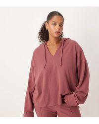 ASOS - Asos Design Curve Supersoft Hoodie With Turn Back Cuff Detail-brown - Lyst