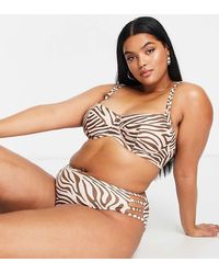 Ivory Rose - Plus High Waist Strappy Bikini Brief - Lyst