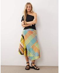Free People - Rivoli Asymmetric Mismatch Midi Skirt - Lyst