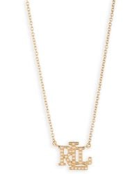 Lauren Ralph Lauren Jewellery - Lauren By Ralph Lauren Jewellery Tone & Faux Pearl Logo Pendant - Lyst