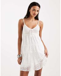 Hollister Chiffon Babydoll Mini Dress in Pink | Lyst UK
