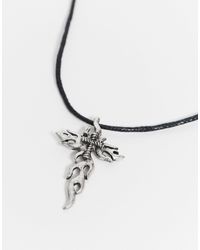 ASOS Kleurige Choker Van 2mm Touw Met Kruisje - Metallic