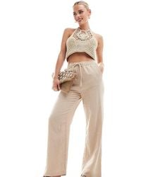 Only Petite - Cheesecloth Wide Leg Trouser - Lyst