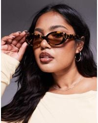 Quay - Quay Felt Cute Slim Oval Sunglasses - Lyst