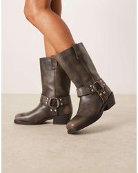 ASOS - Botas Por La Rodilla De Cuero Con Detalle Estilo Arnés Cyrus De - Lyst