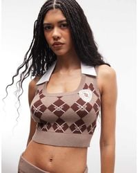 TRUE RELIGION - Cropped Sweater Vest Co-ord - Lyst
