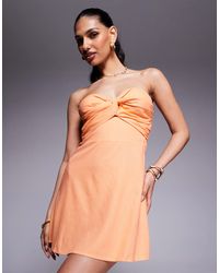 Princess Polly - – trägerloses minikleid aus leinenmix - Lyst