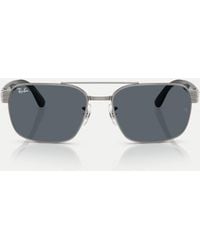 Ray-Ban - Occhiali Da Sole Canna Di Fucile Con Lenti Blu - Lyst