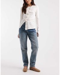 Pieces - Millie High Rise Mom Jeans - Lyst
