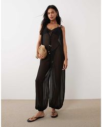 Miss Selfridge - Beach Chiffon Balloon Hem Jumpsuit - Lyst