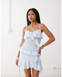 Amy Lynn - Asymmetric Shirred Ruffle Cami Top - Lyst