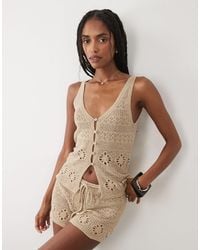 Mango - Casito Knit Button Front Sleeveless Top - Lyst