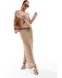 Accessorize - Accesorize - robe longue avec détails au crochet - et crème - Lyst