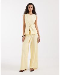 ASOS - Textured Wide Leg Trouser Co-ord - Lyst