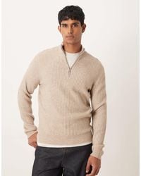 Mango - Wool Blend Quarter Zip Knitted Jumper - Lyst