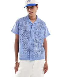 Obey - Embroidered Open Short Sleeve Shirt - Lyst