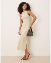 ASOS - Bengaline Pencil Midi Dress With Wrap Around Button Belt - Lyst