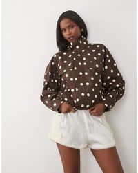 Kaiia - Exclusive Technical Button Up toggle Detailing Funnel Neck Jacket - Lyst