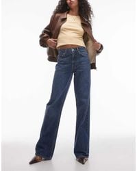TOPSHOP - Mid Rise Wide Leg Jeans - Lyst